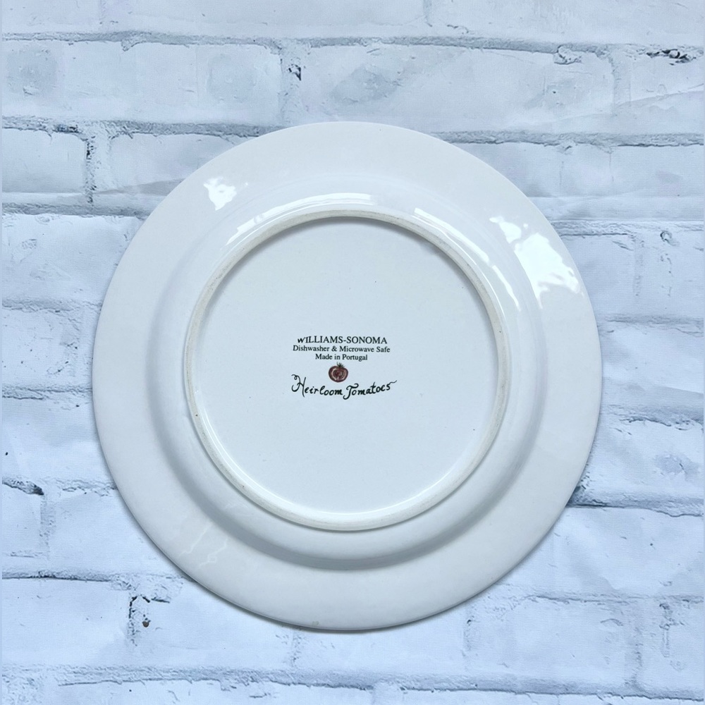 4 WILLIAMS SONOMA HEIRLOOM TOMATOES SALAD PLATES DISCONTINUED 8 3/4" Garden - Picture 3 of 11